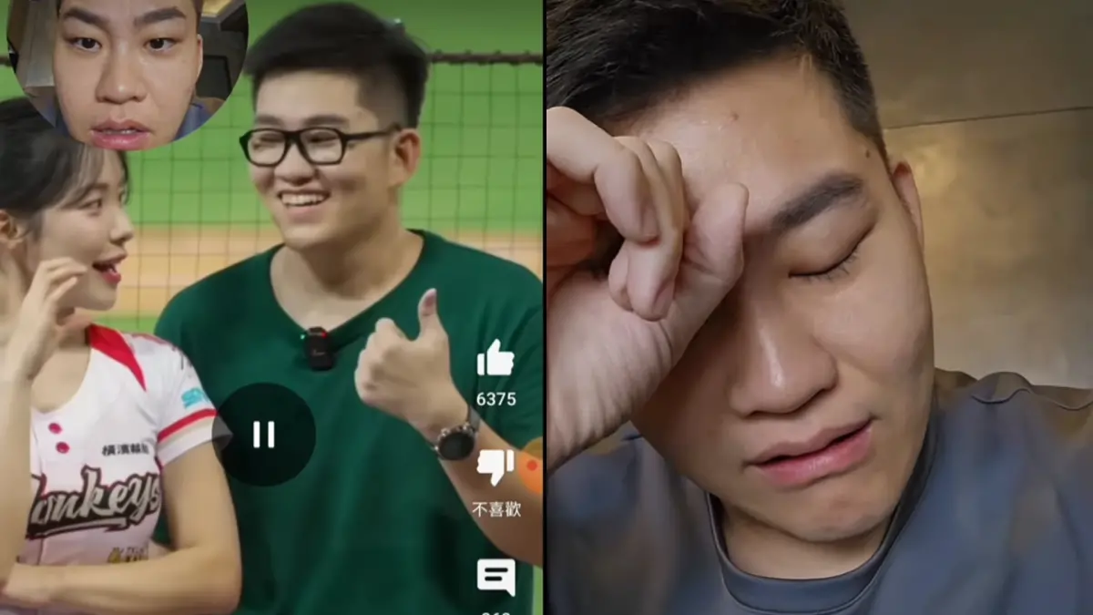 ▲有觀眾重看片段後發現「其實李多慧沒有要邀請九妹比愛心」，而Joeman重看完這個片段後，也讓直接尷尬到用手扶額頭，懊悔之情表露無遺。（圖／Joeman臉書）