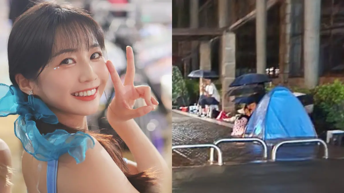 ▲為了瘋搶慈妹等16位啦啦隊女孩的簽名，就有超狂粉絲搭起帳篷，塞了20人卡位排隊，引發爭議。對此，富邦球團作出回應。（圖／慈妹FB、PTT）