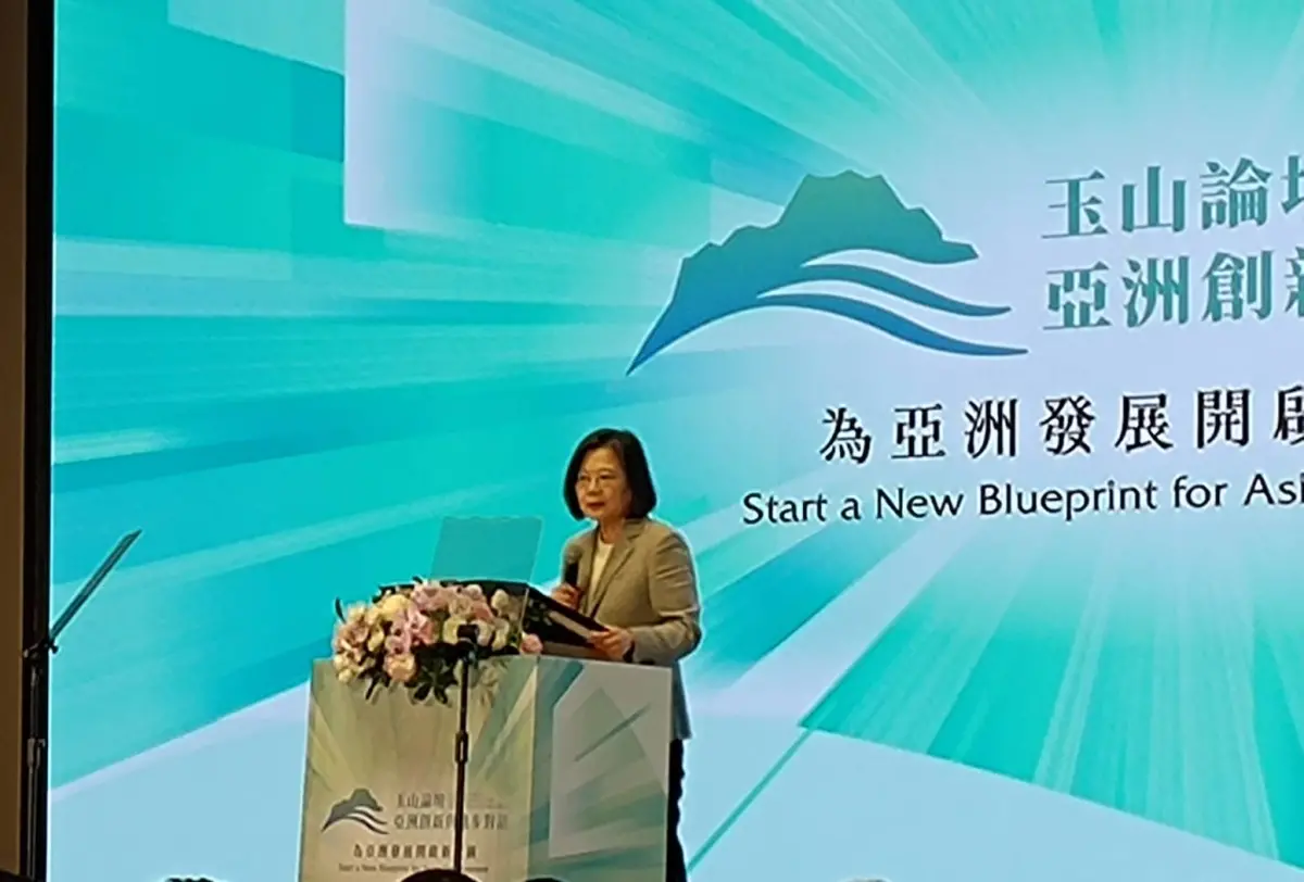 ▲蔡英文總統強調台海和平不可或缺。（圖／記者邱新博攝，2023.10.11）