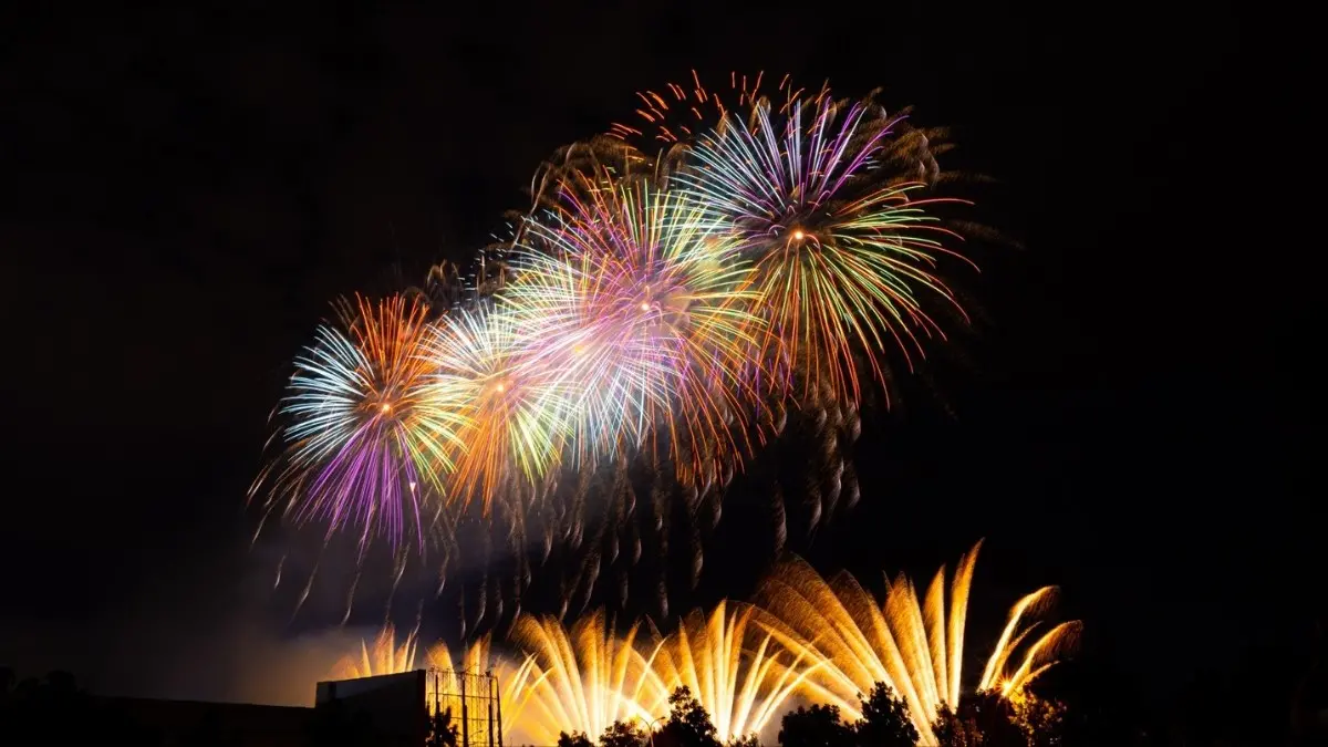 ▲2023國慶焰火10日在台中市中央公園盛大登場，但卻發生提早20分鐘施放事件，引起大量民眾抱怨。（圖／記者陳人豪攝，2023.10.10）