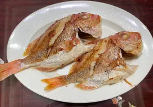 ▲漁民餐桌上常見的乾煎赤鯮魚料理。（圖 ／新北市政府漁業處長提供）
