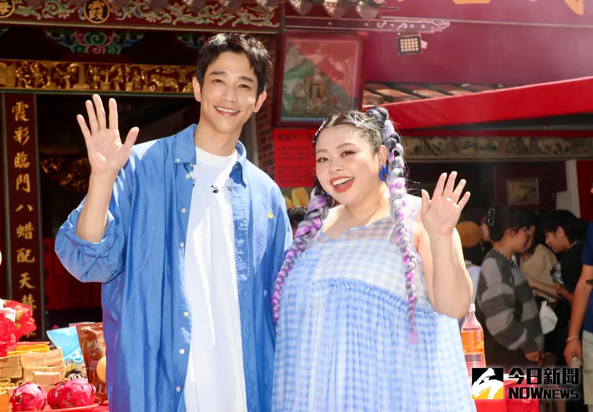 ▲電影《怎麼可能我家的祖先是你家的鬼》由渡邊直美（右）、劉以豪主演，渡邊直美分享喜歡台灣的便當。（圖／記者陳明中攝）