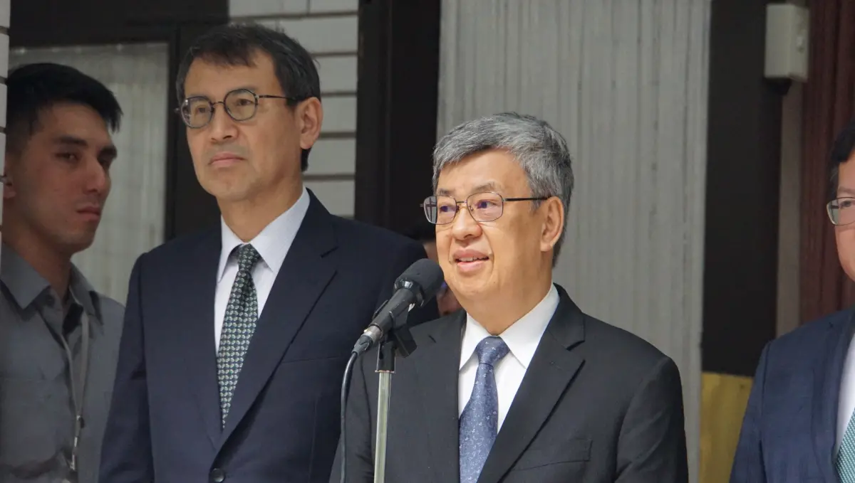 ▲陳建仁上午在立法院受訪。（圖／記者呂炯昌攝，2023.10.13）