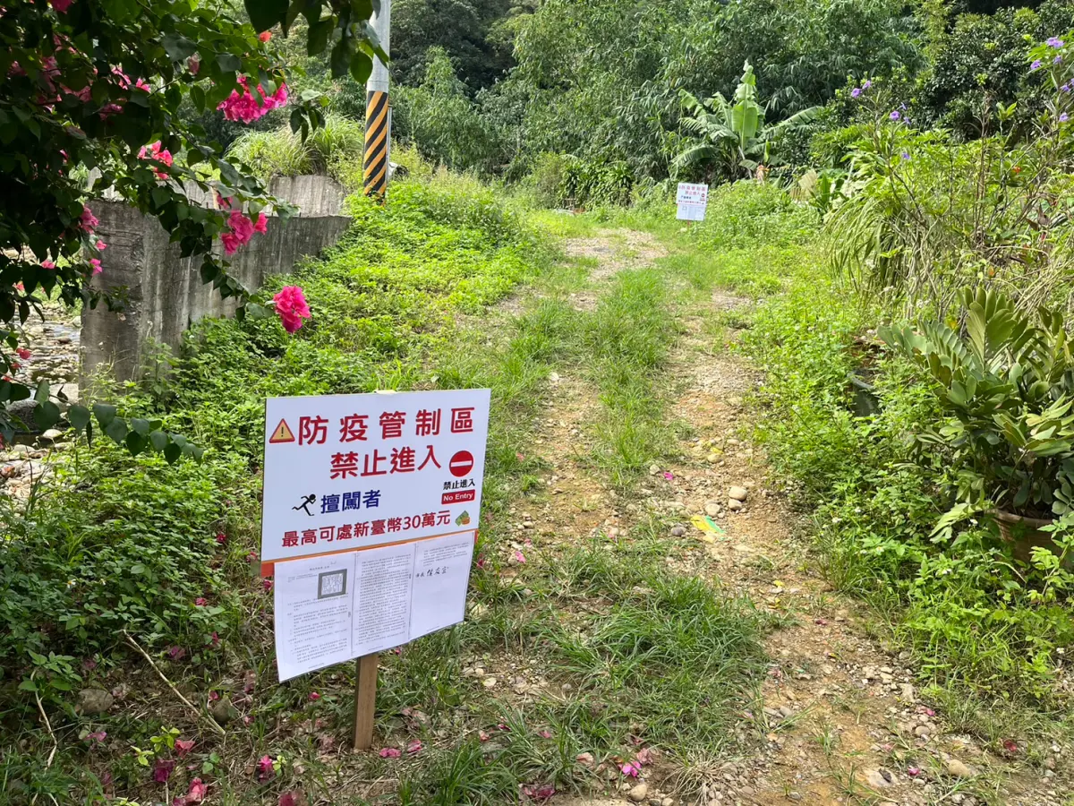 ▲新北市政府加強五股區筍園管制，禁止人員進入。（圖 ／新北市政府衛生局提供）