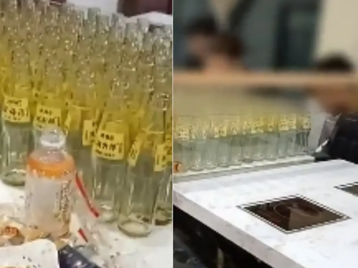 ▲中國陝西6名年輕男生日前到百元火鍋吃到飽店消費，因店內提供滿免費酸梅汁，他們為拚回本，總共喝光了111瓶。（圖／翻攝微博@搜狐千里眼）