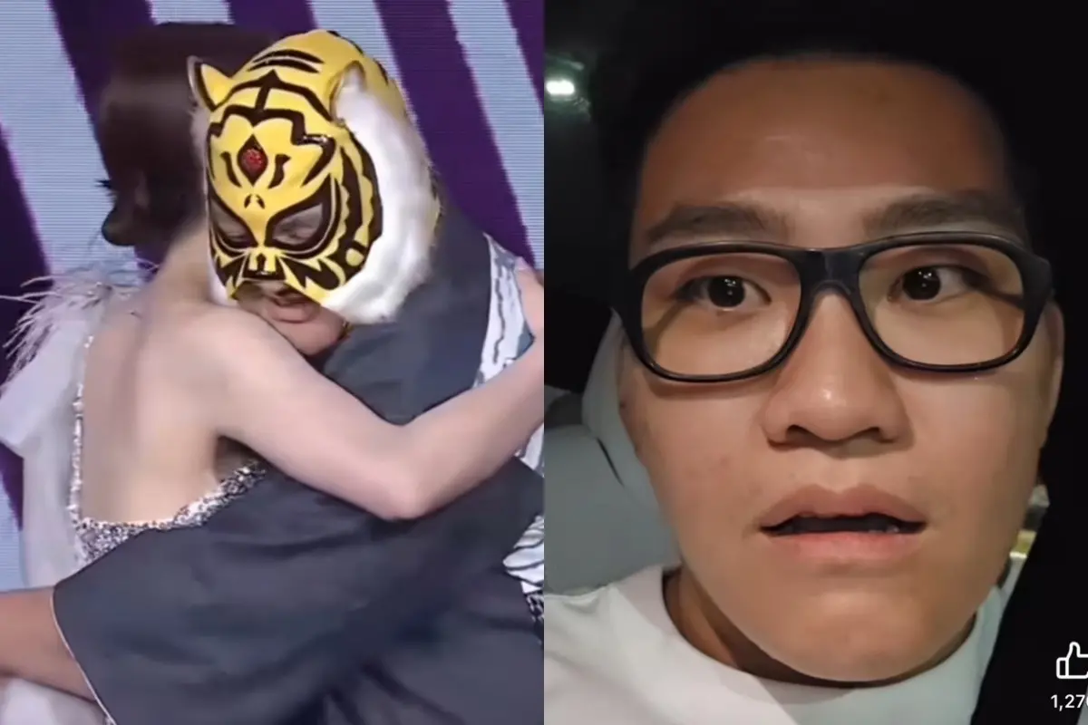 ▲河北彩花走鐘獎頒「可以色色獎」，Joeman獲獎未到場，換中指通代領愛的抱抱，Joeman氣到飆粗口。（圖／翻攝自走鐘獎YT、Joeman臉書）