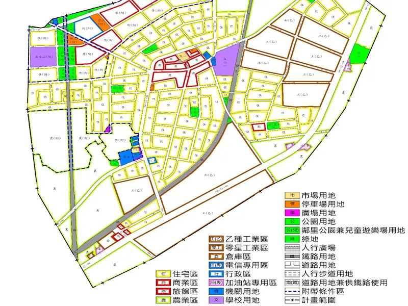 ▲現行新市都市計畫土地使用分區示意圖。（圖／台南市都發局提供）