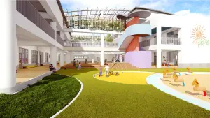 ▲在楠陽國小既有校地內新建的公共幼兒園，可招收330名以上幼童，預計114年完工。（圖／高市府提供）