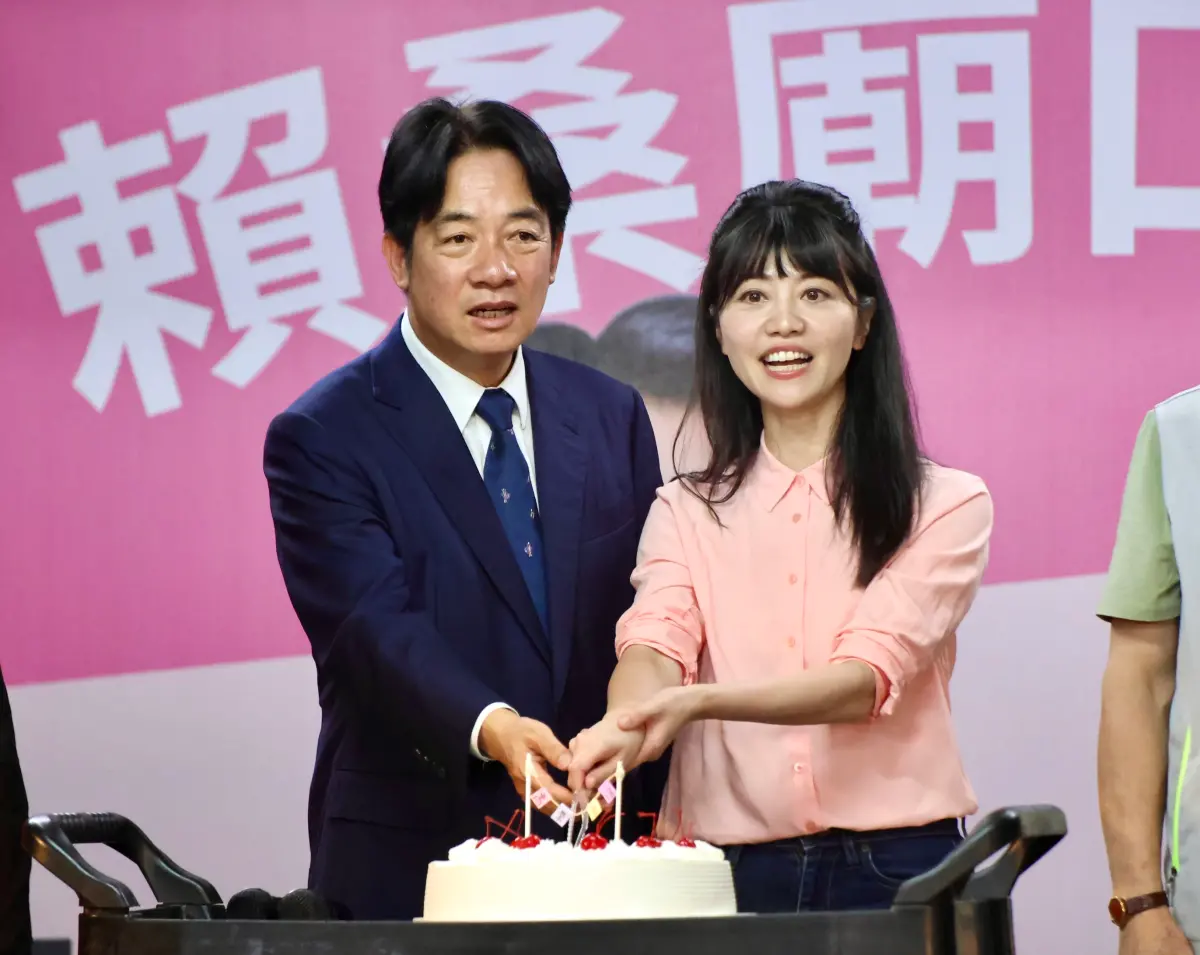 ▲賴清德替高嘉瑜站台、慶生。（圖／記者陳明中攝，2023.10.17）