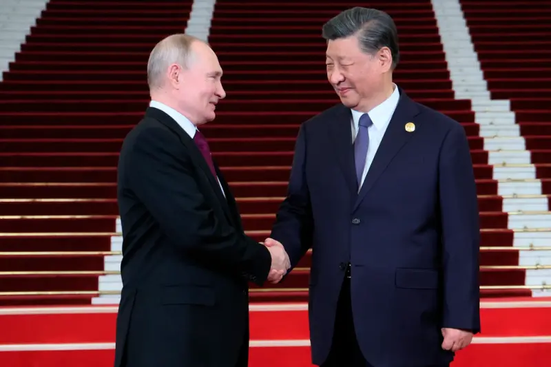 ▲中國國家主席習近平（右）18日與俄國總統普丁會談。（圖／美聯社／達志影像）
