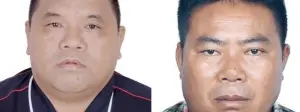 ▲肖岩塊（左）和陳岩板（右）懸賞通告顯示兩人在緬甸撣邦第二特區分別任建設部長及縣長。（圖／翻攝自微博）