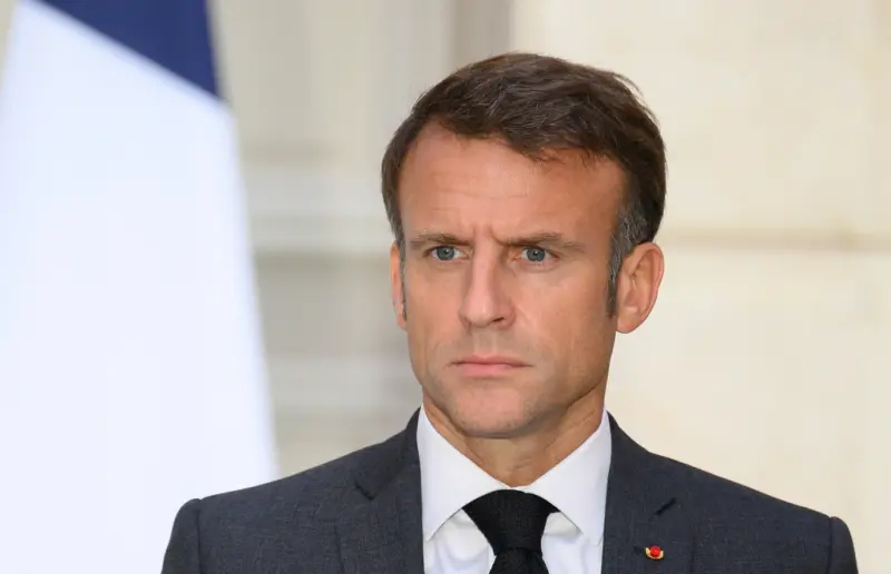 ▲法國總統馬克宏（Emmanuel Macron）今天警告，以色列希望徹底消滅巴勒斯坦武裝組織哈瑪斯（Hamas）的意圖，恐引發長達十年的戰爭。（圖／美聯社／達志影像）