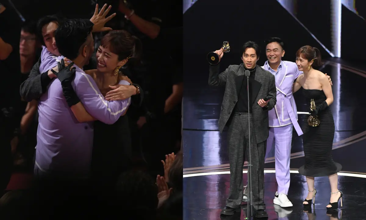 ▲《綜藝大熱門》吳宗憲、陳漢典、Lulu（黃路梓茵）拿下第58屆金鐘獎節目類「綜藝節目主持人獎」。（圖／三立）