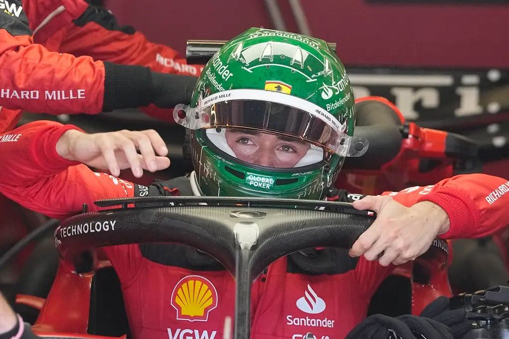 ▲法拉利車隊的Charles Leclerc以些微差距拔得頭籌。（圖／美聯社／達志影像）