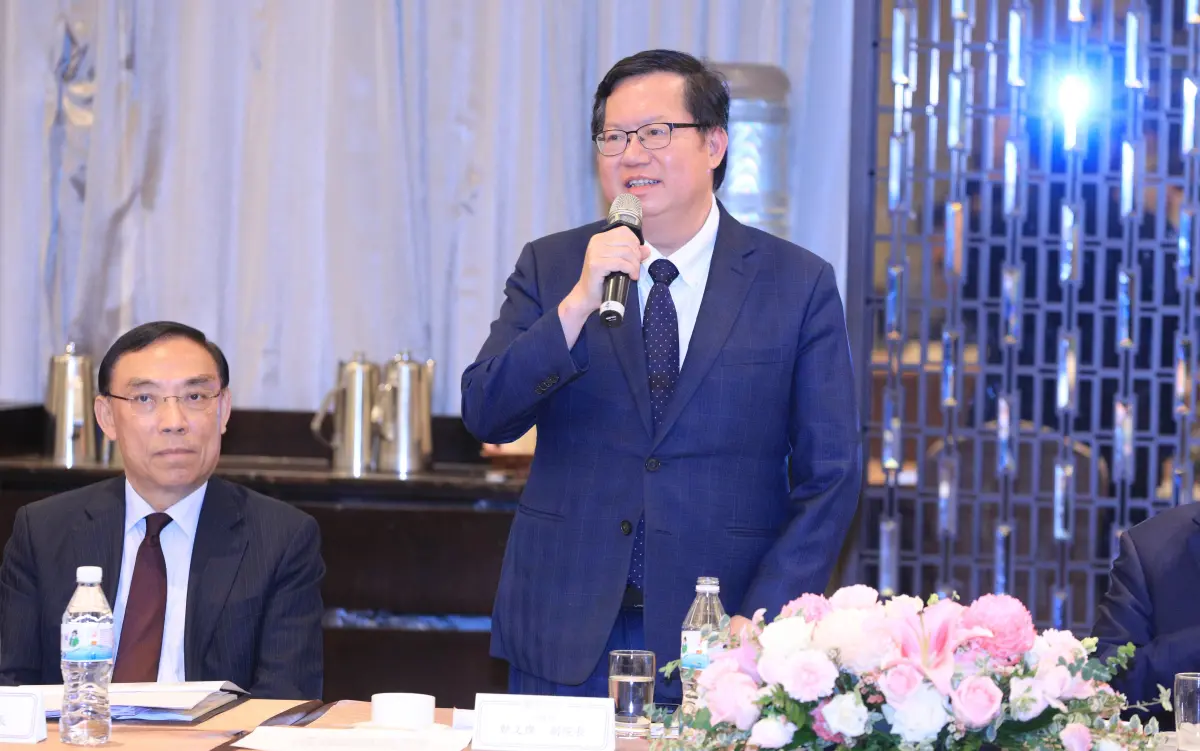 ▲鄭文燦今到台中出席「中華民國工商協進會午餐會」，強調超徵與經濟條件有關，無關財政紀律。（圖／台中市政府提供，2023.10.21）