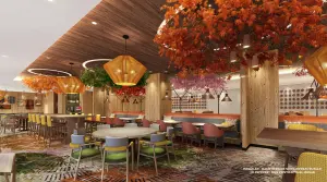 ▲「Kiroro Grand 本館」餐廳融入森林元素，營造絕美的自然仙境。（圖／Club Med提供）