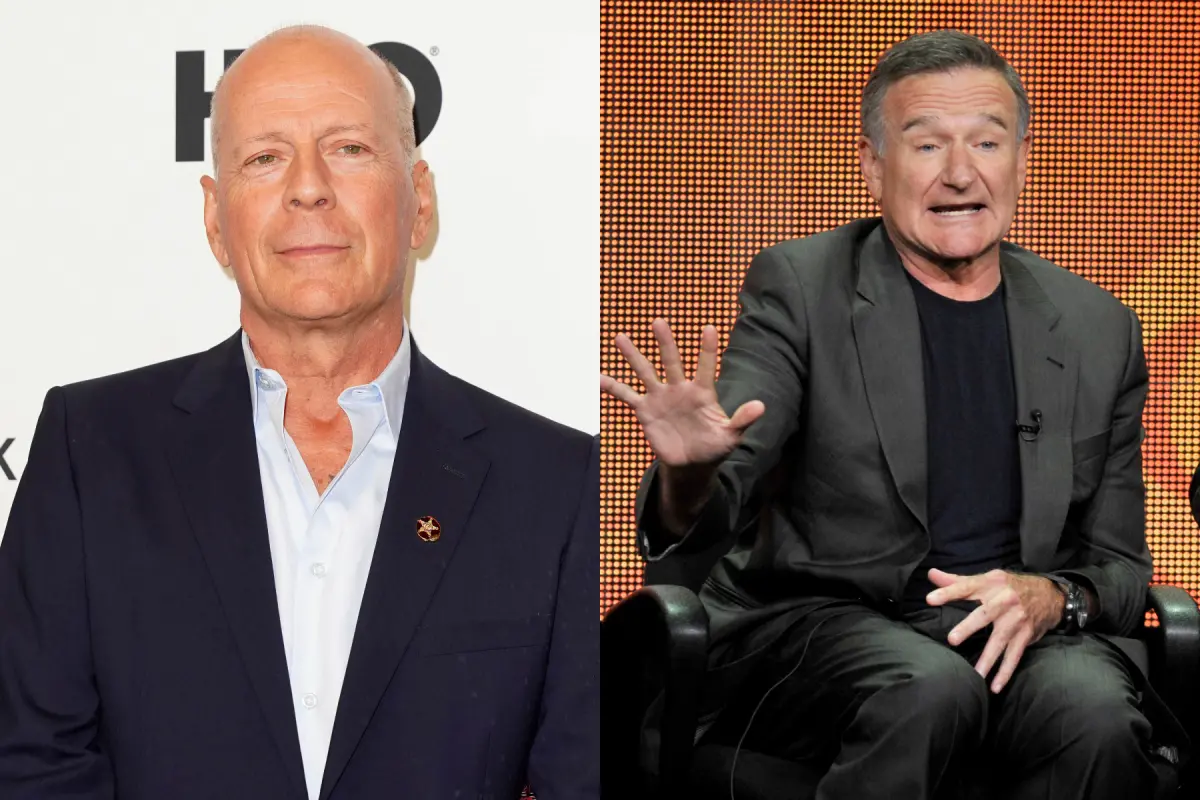 ▲布魯斯威利（左）、羅賓威廉斯都飽受失智症所苦，前者喪失溝通能力，後者選擇輕生。（圖／美聯社／達志影像）