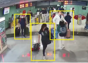 ▲影像辯識技術功能偵測到旅客攜帶大件行李。（圖／桃捷公司提供）