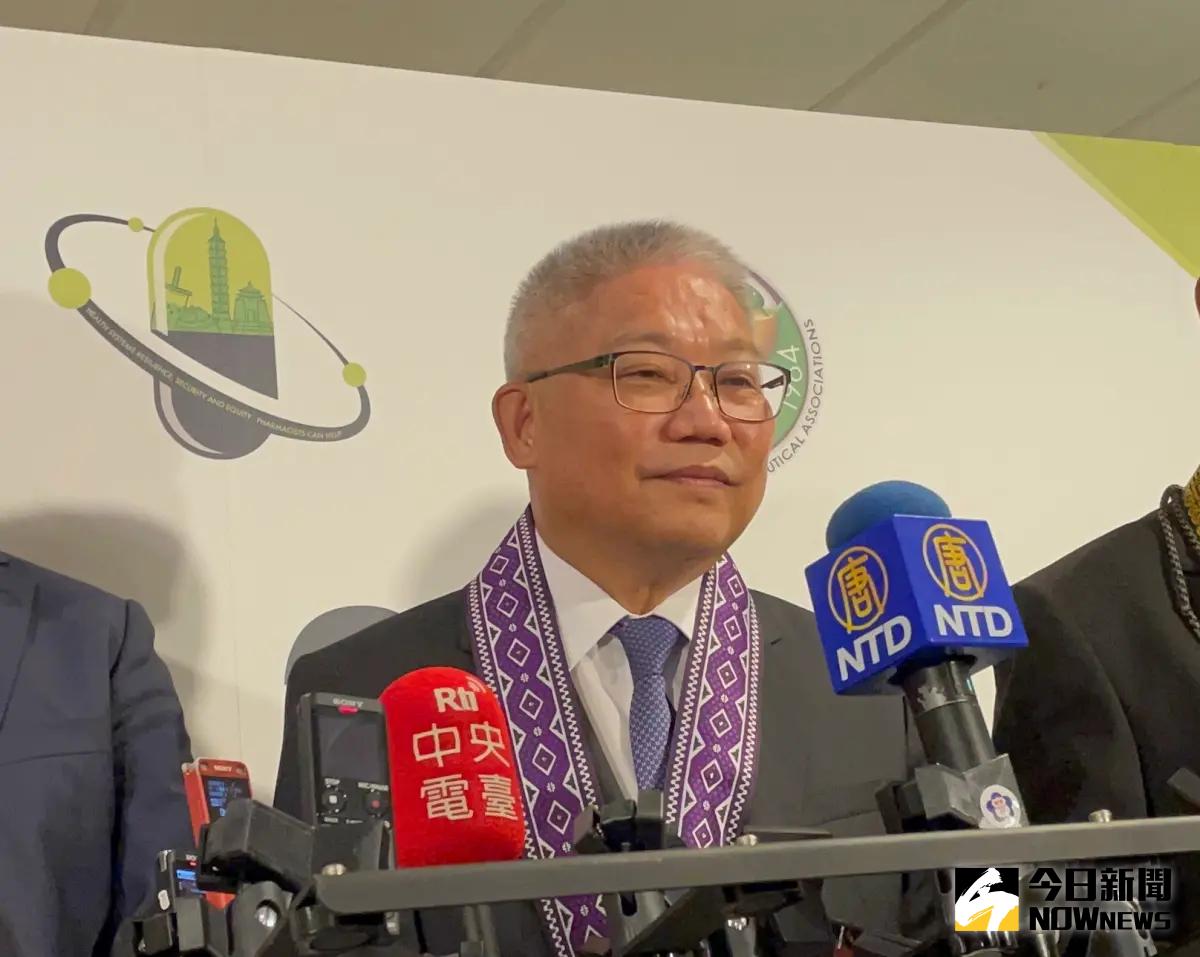 ▲藥師公會全聯會理事長黃金舜表示，感謝日本藥劑師會對花蓮403地震的幫忙。（圖／記者林志怡攝）