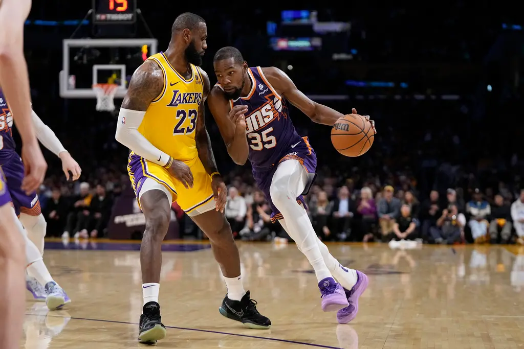 ▲「KD」Kevin Durant是灰狼Anthony Edwards心目中最偉大的球員。（圖／美聯社／達志影像）