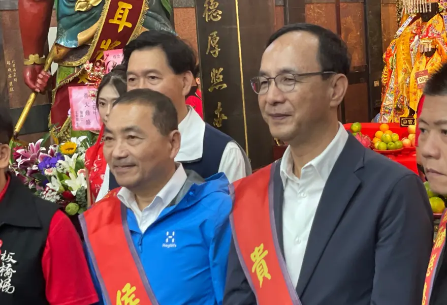 ▲朱立倫被問及金溥聰是否與他搶藍白主導權時，要媒體別再亂寫、再氣金溥聰了。（圖／國民黨提供）