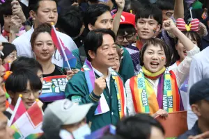 ▲賴清德下午出席遊行。（圖／記者陳明中攝，2023.10.28）