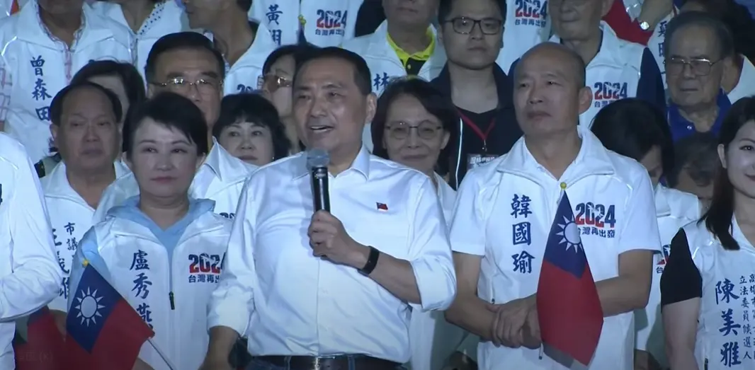 ▲侯友宜說，他出來選舉，就是國家安全、公平、正義照顧好，最重要的肚子要顧好。（圖／翻攝自晚會直播畫面）