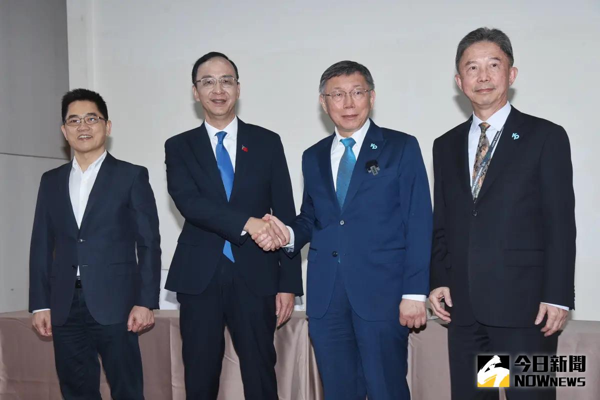 ▲國民黨主席朱立倫與民眾黨主席柯文哲舉行政黨協商。（圖／資料照）