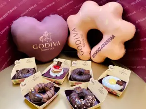▲Mister Donut x GODIVA聯名甜甜圈，今年帶大家環遊世界。（圖／記者蕭涵云攝）