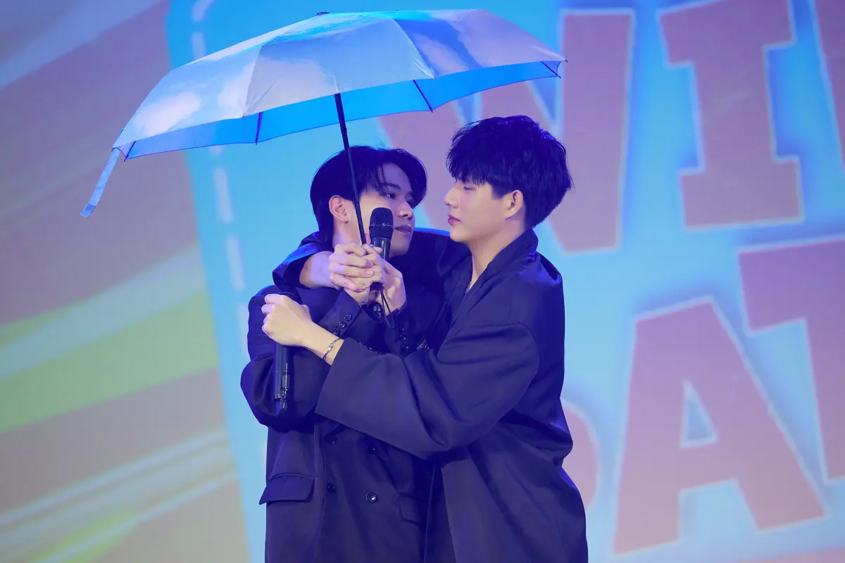 ▲泰BL雙男神Winny（右）和Satang台北開見面會玩親親，曝11月新「喜訊」。（圖／陶麗雅國際提供）