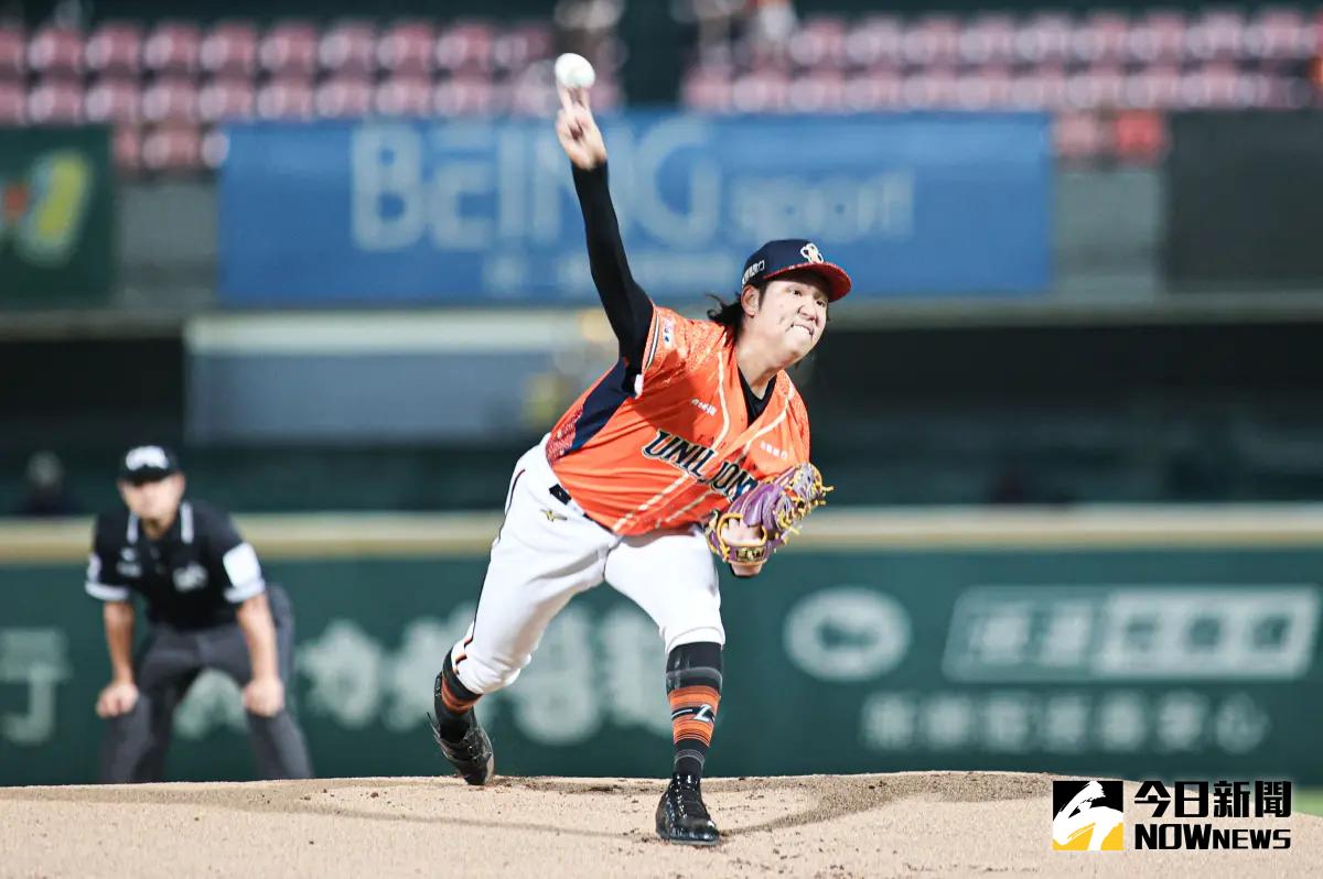 ▲古林睿煬在高中時期就有美職球探追蹤，加盟統一獅之後持續進步，除了球速之外、耐投度、身材厚實度、比賽經驗等等，都越來越有大將之風。亞冠賽的好表現，更讓他成為國外球探追蹤目標。（圖／記者葉政勳攝 , 2023.10.30）