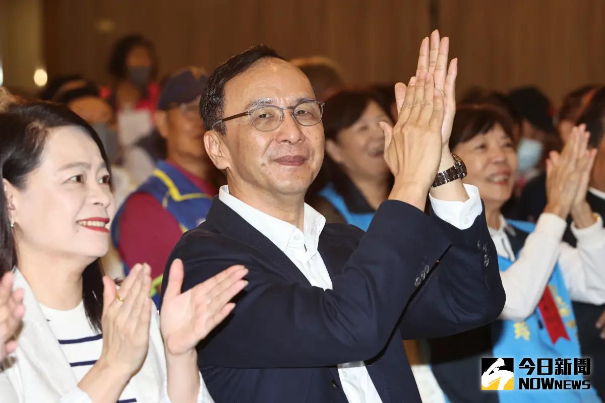 ▲朱立倫今日駁斥外傳他要自列不分區立委。（圖／記者葉政勳攝，2023.11.01）