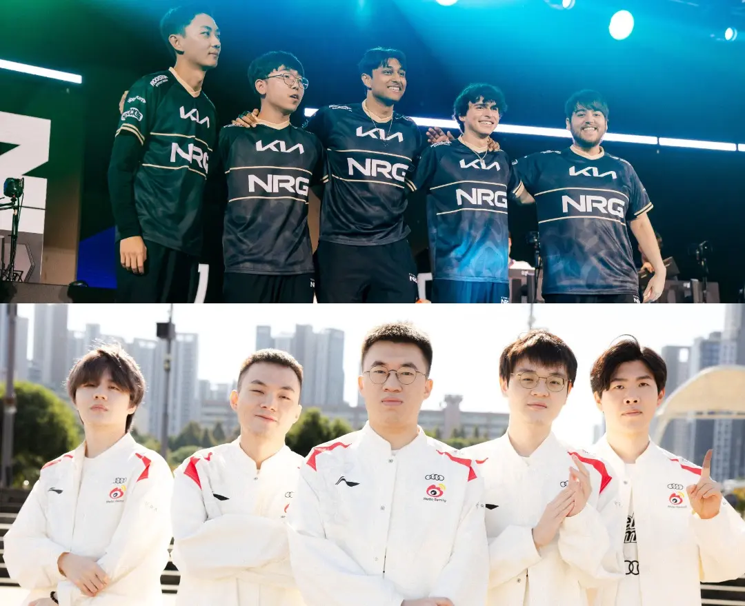 ▲S13《LOL英雄聯盟》世界賽明（2）日將展開8強淘汰賽，首戰由北美第一種子 NRG（上） 對決中國第4種子 WBG（下）。 （圖／LOL Esport 社群）
