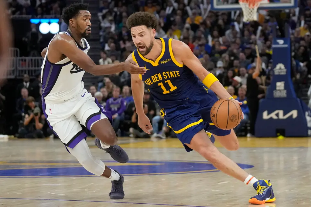 ▲勇士今（2日）靠著Klay Thompson準絕殺，以102:101戰勝國王奪下4連勝。（圖／美聯社／達志影像）