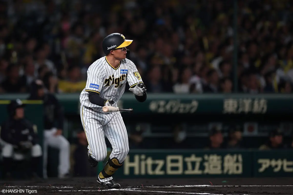 ▲阪神虎奇蹟單局海灌6分！森下翔太逆轉三壘安打，幫助阪神奪勝。（阪神虎官網）