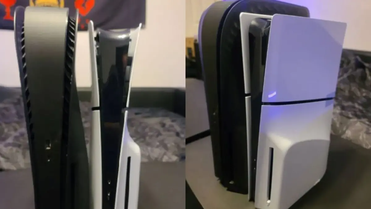 ▲近期有玩家拿到偷跑的PS5新版實體機，並直接拿來與舊版本的機型進行對比，結果發現體積確實大幅縮小。（圖／X@phantompainss）