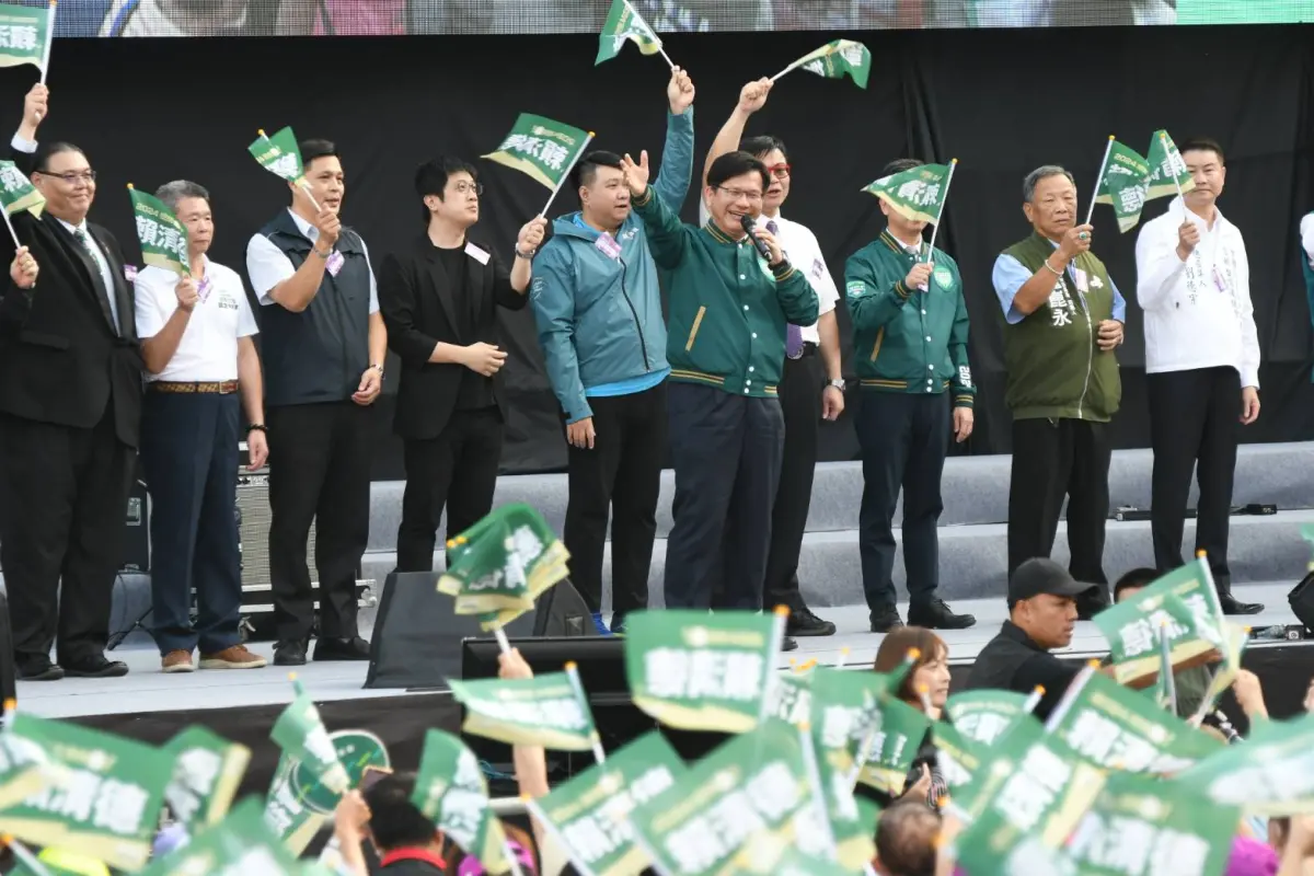 ▲林佳龍今天出席賴清德競選總部造勢。（圖／記者林調遜攝，2023.11.04）