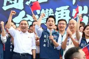 ▲蔣萬安身為台北市長，也到場力挺侯友宜。（圖／記者陳明中攝，2023.11.04）