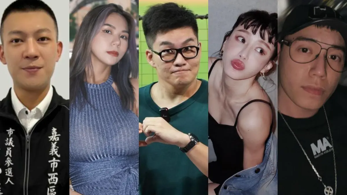 ▲Joeman（中）、蕾菈（左二）持大麻被抓，3網紅鳳梨（左一）、Toyz（右一）、兔美染毒事蹟一次看，謝欣穎舊愛梁士華因與兔美交往，也遭警方一同帶回調查。（圖／翻攝自Joeman、蕾菈、Toyz、兔美Instagram，鳳梨臉書）