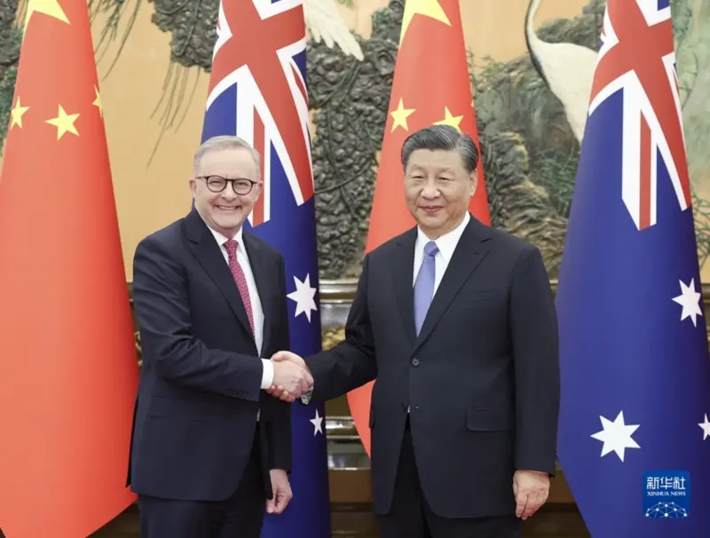 ▲中國國家主席習近平6日在北京會見澳洲總理艾班尼斯。（圖／翻攝自新華社）