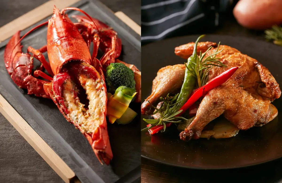 ▲台北喜來登飯店今（7）日起至11月12日推出「人氣美食外帶全品項1,111元」，其中「焗烤龍蝦套餐」有焗烤整尾龍蝦，松露烤雞腿與燻鮭魚凱薩沙拉，外帶只要1,111元。（示意圖／台北喜來登提供）
