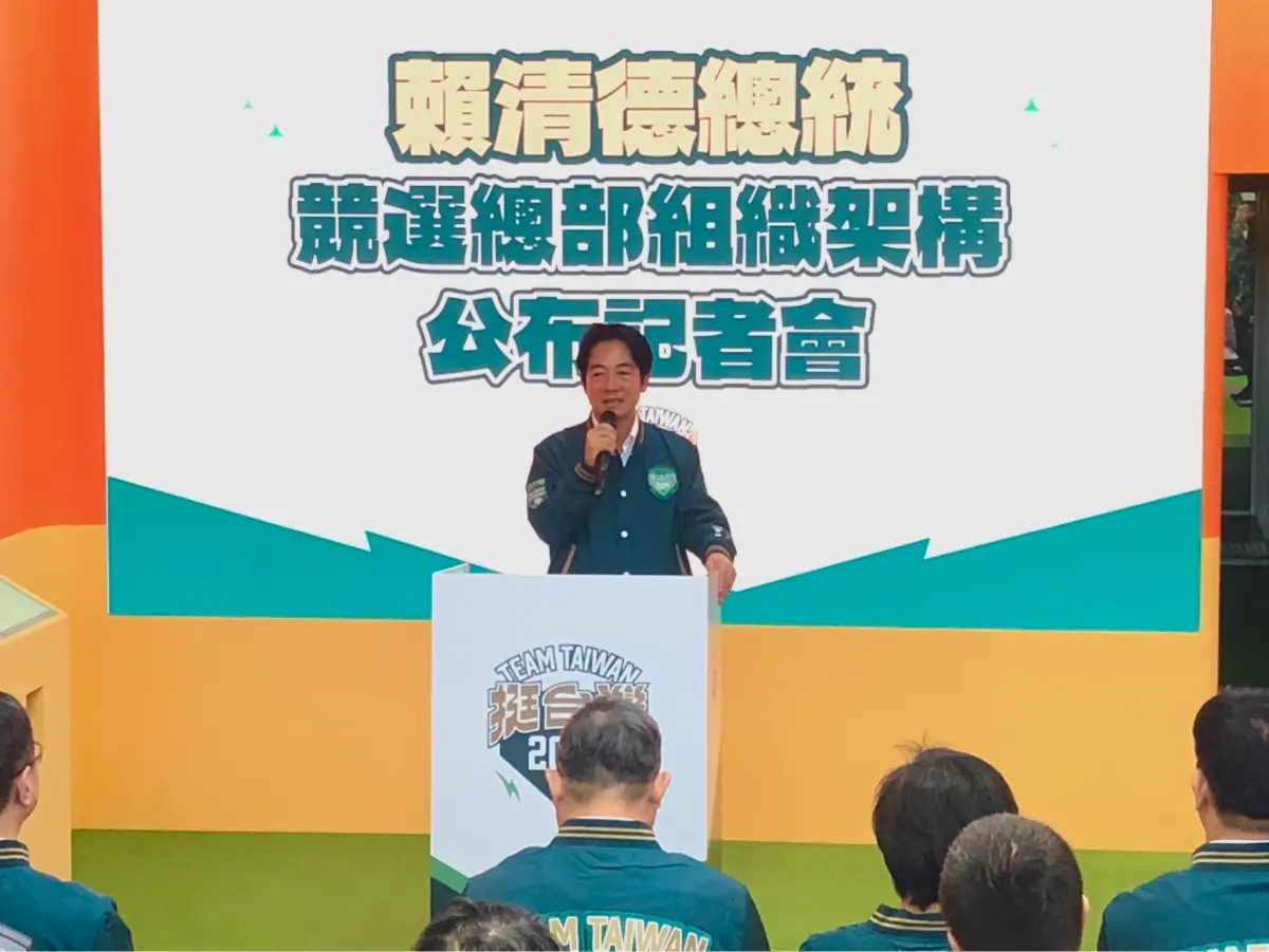 ▲賴清德公布競總組織架構，並接受媒體訪問。（圖／記者陳佩君攝，2023.11.07）