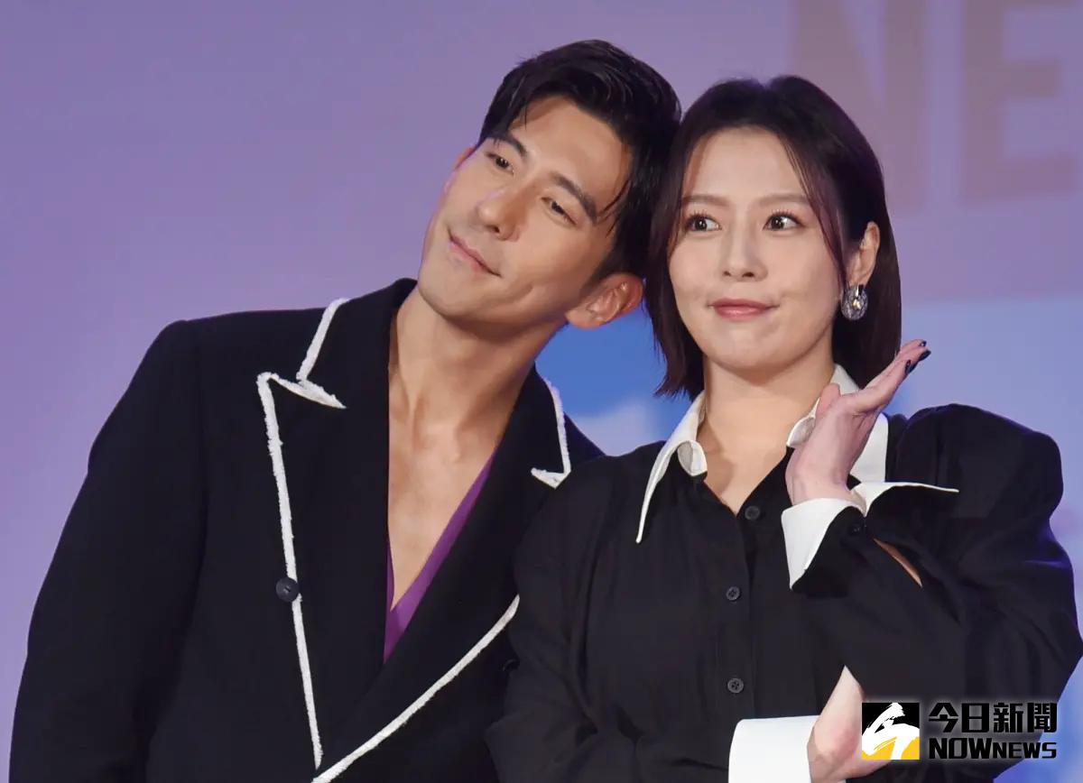 ▲賈靜雯探班修杰楷（左），看到對手劉品言（右）放心閃人。（圖／記者陳明安攝）