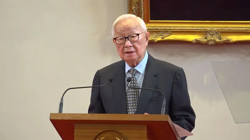 ▲張忠謀出席記者會。（圖／記者嚴俊強攝，2023.11.10）