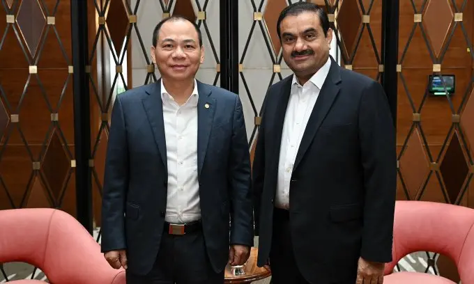 ▲越南首富范日旺和印度第二大富豪高塔姆·阿達尼談合作。（圖／翻攝自X，原稱推特）