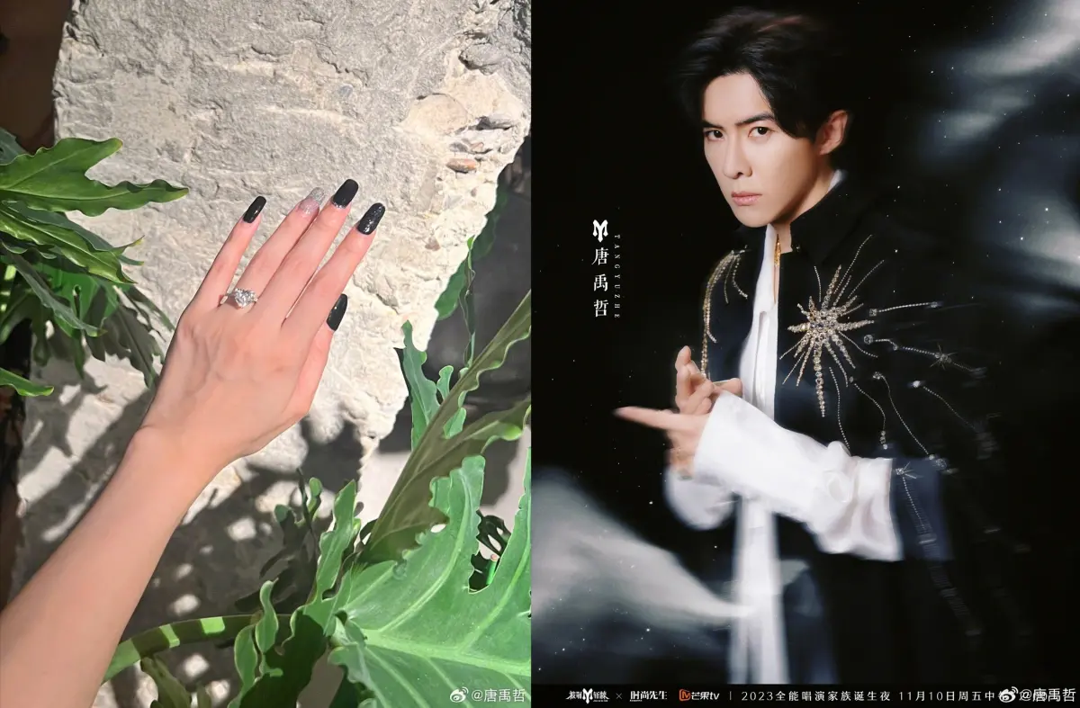 ▲唐禹哲在《披荊斬棘3》向蘇小軒求婚成功，並補上一顆心型鑽戒給女友。（圖／唐禹哲微博）