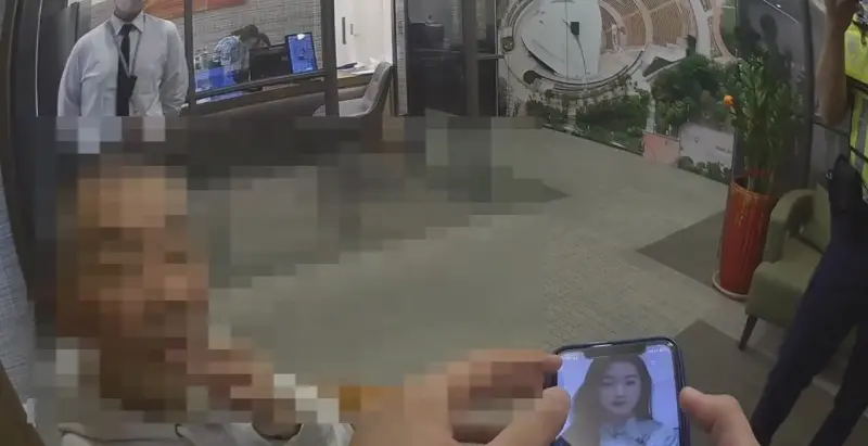 ▲大墩派出所警員林可婷、鄒政育獲報到場了解事情原委後，察覺是詐騙慣用伎倆（圖/記者鄧力軍翻攝）