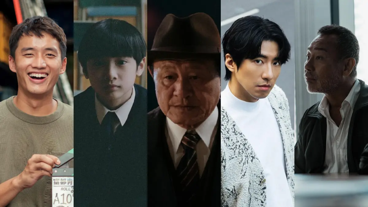 ▲第60屆金馬獎最佳男配角入圍名單由陳澤耀（左起）、黃梓樂、陳慕義、傅孟柏、林保怡共同角逐，其中最大年齡差竟有56歲。（組圖／翻攝IG、FB）