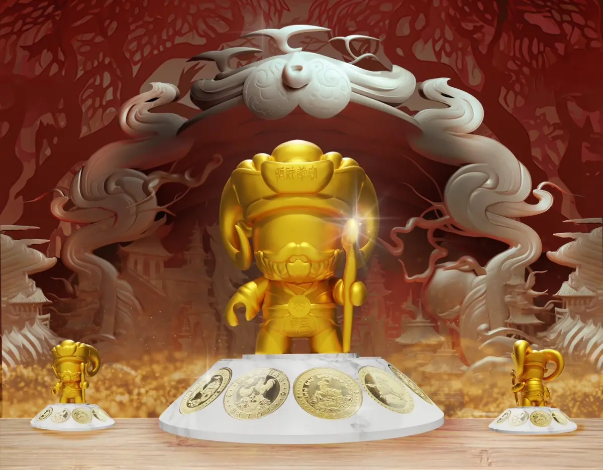 ▲紫南宮領頭羊藝術潮流公仔誕生，這是一次傳統宗教信仰與藝術激盪出的新創火花。（圖／藝站當代藝廊提供）