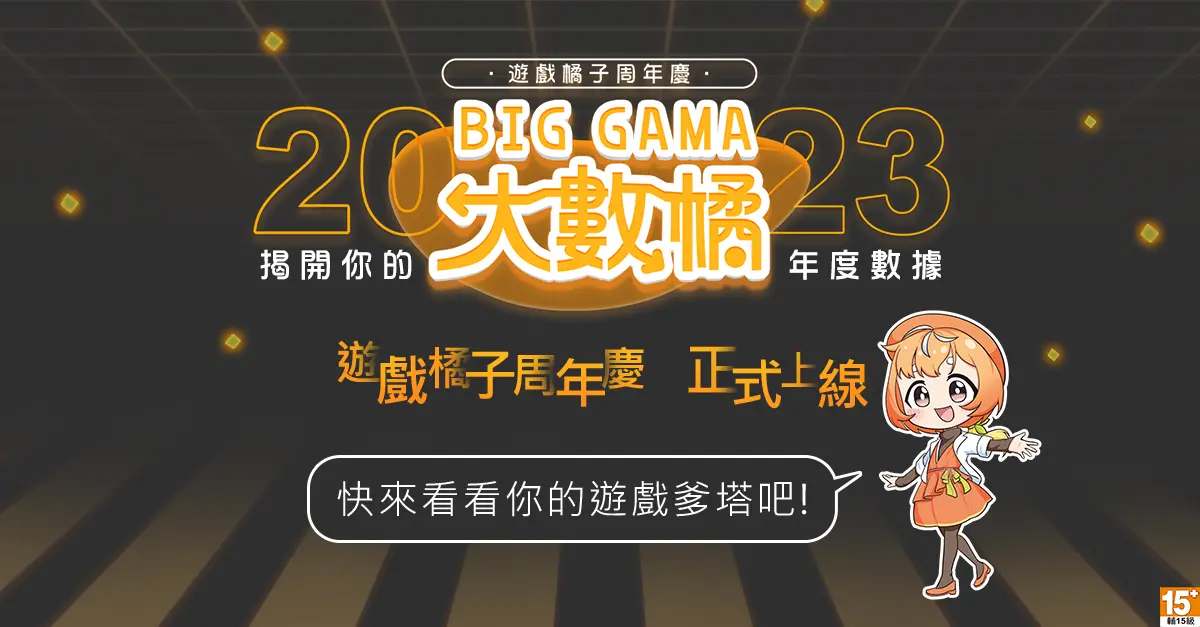▲遊戲橘子年度周年慶「BIG GAMA大數橘」今（13）日開跑，玩家完成指定活動任務即可享有多項大獎抽獎資格。（圖／遊戲橘子提供）